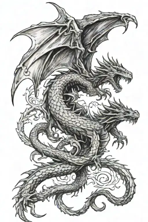 Alduin And Parthanax Dragon Flying