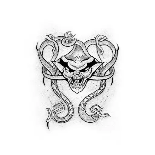 666 Tattoo With Snake Forearm