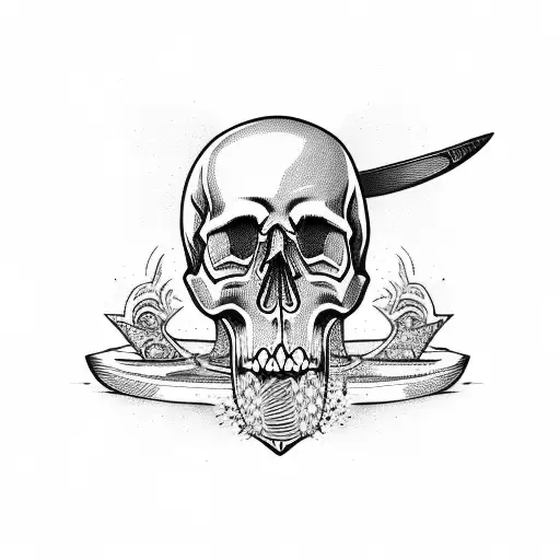 Skull With Surfboard's