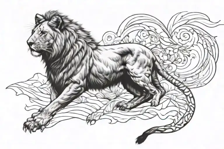 Baby Lion Looking At Father Lion Arm Sleeve