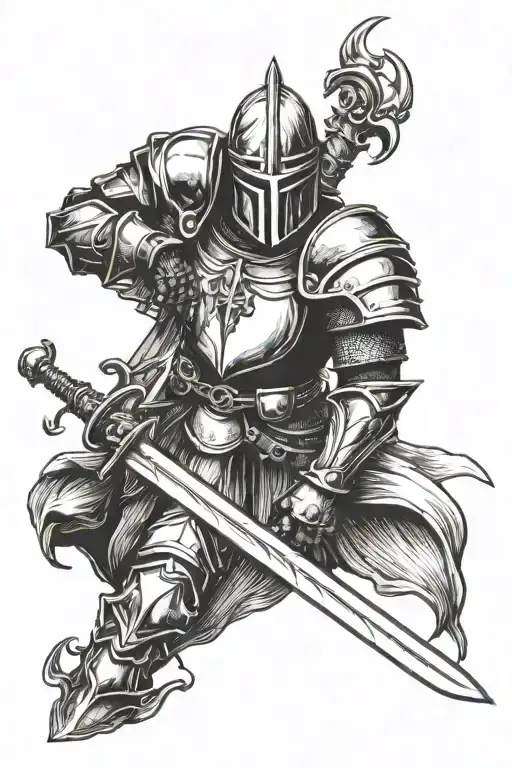 A Knight Holding A Sword