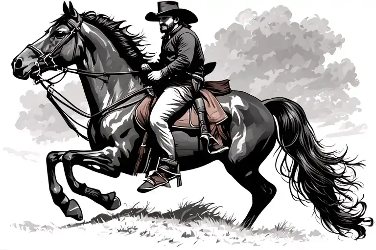 Arthur Morgan Riding A Horse