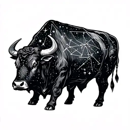 Whole Bull With The Stars Of The Bull Constellation Inside Inside