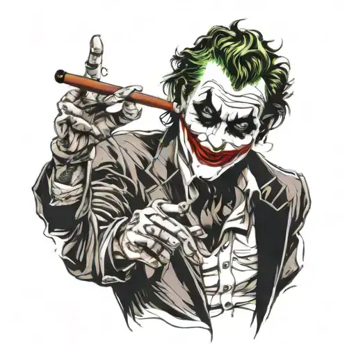 Joker Smoking A Cigar Leaning