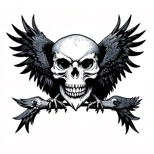 Crow With Skull And Wendingo