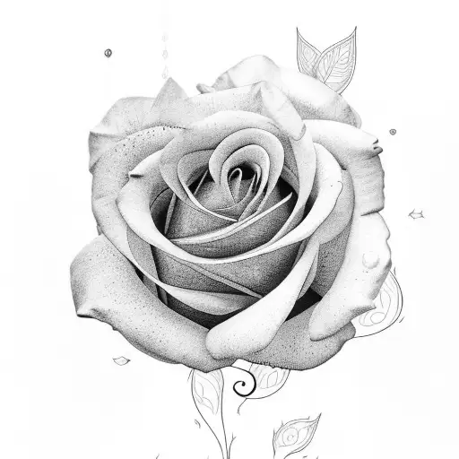 A Delicate Rose With A Quote About Life And Death Woven Into Its Petals