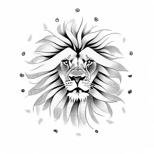 A Lion Running Through A Field Of Flowers