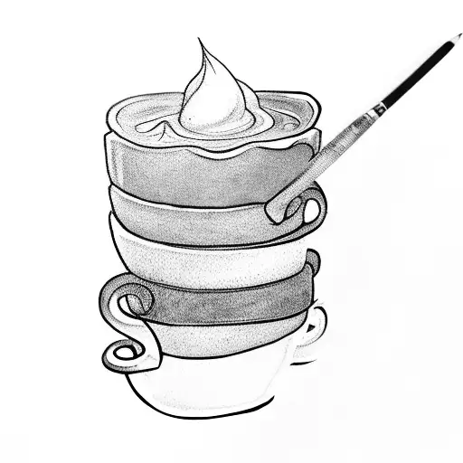 A Stack Of Books With A Paintbrush And A Cup Of Coffee On Top