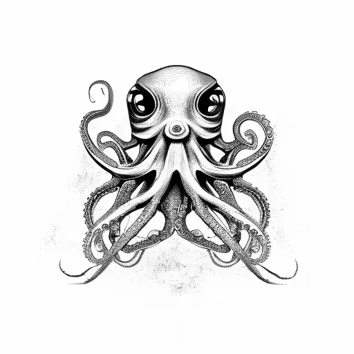 An Octopus Wrapping Its Tentacles Around An Old Rusted Anchor