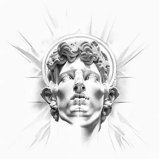 Head Of David Michelangelo In One Single Line