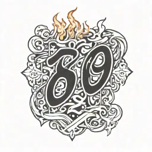 Numbers 999 Inside A Jersey On Fire Flames