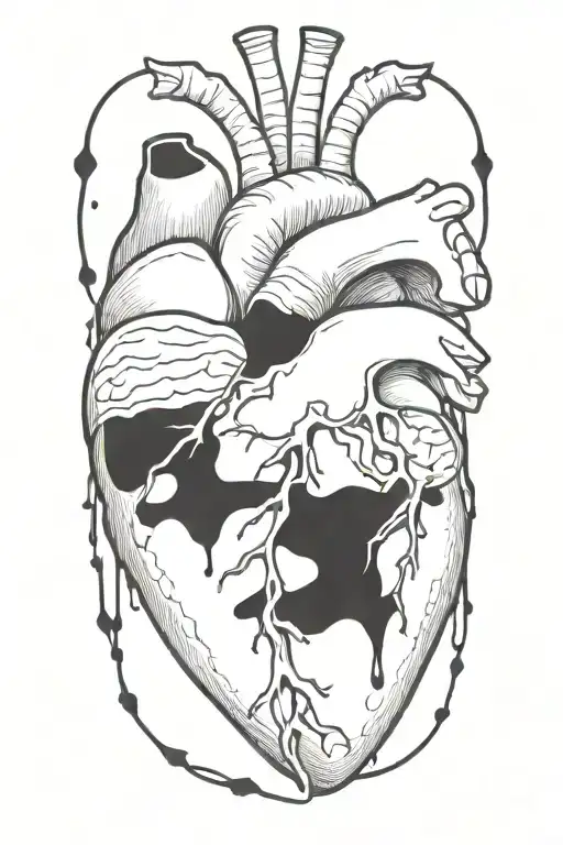 Anatomical Heart With Blood Dripping