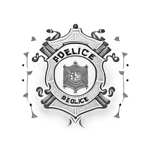 A Police Badge With A Brazilian Flag And Martial Arts Symbols