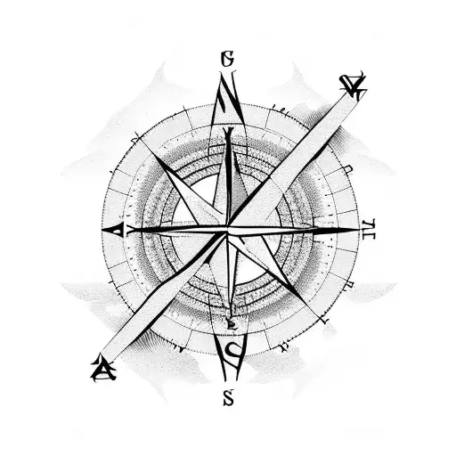 Long Compass With Mountains