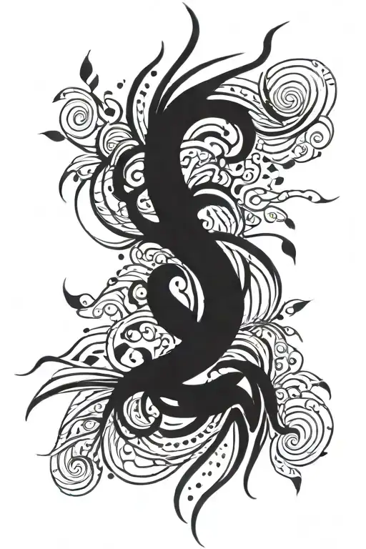 Paint Strokes Black Tribal