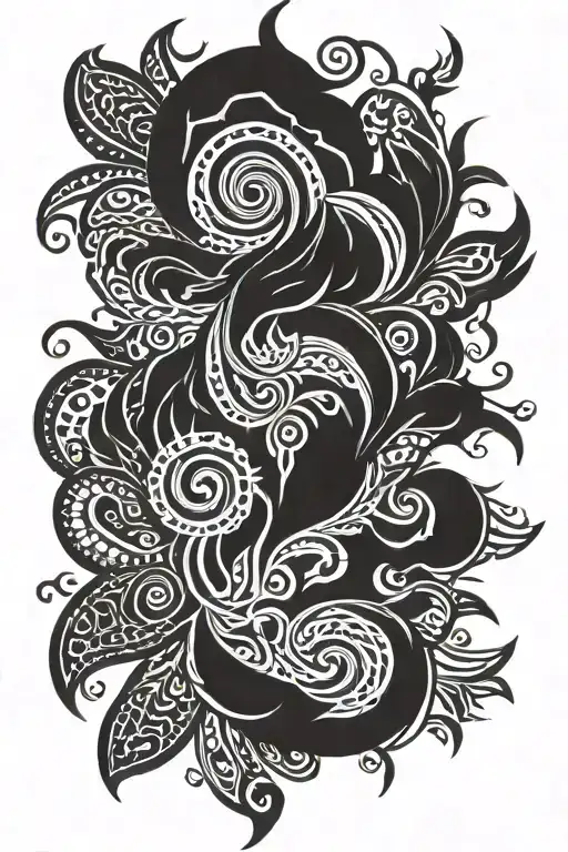 Paint Strokes Black Tribal Goth