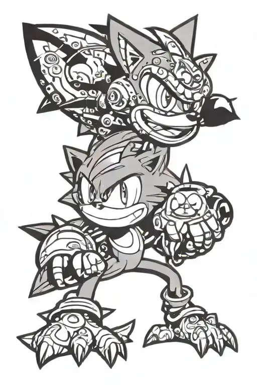 Sonic The Headhog With Kirby And Rayquaza Pokemon