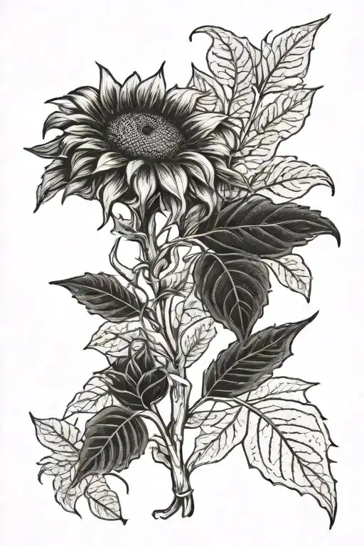 Tooled Leather With Sunflower Details