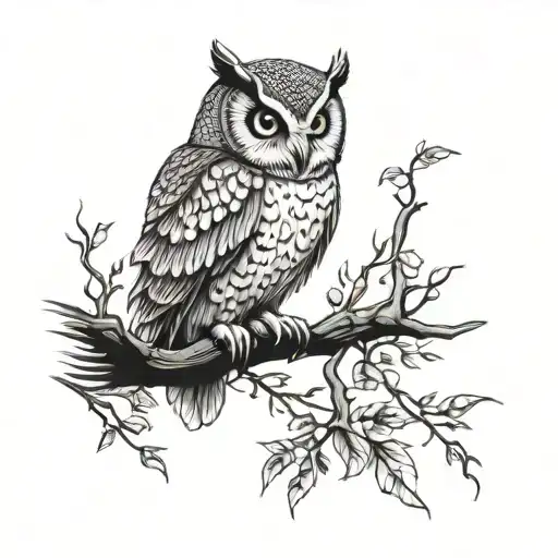Owl Perched On A Branch