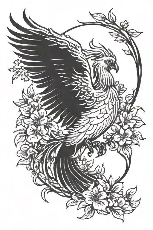 Phoenix Holding Cherry Blosom Branch