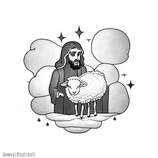 Jesus Comforting A Lost Sheep