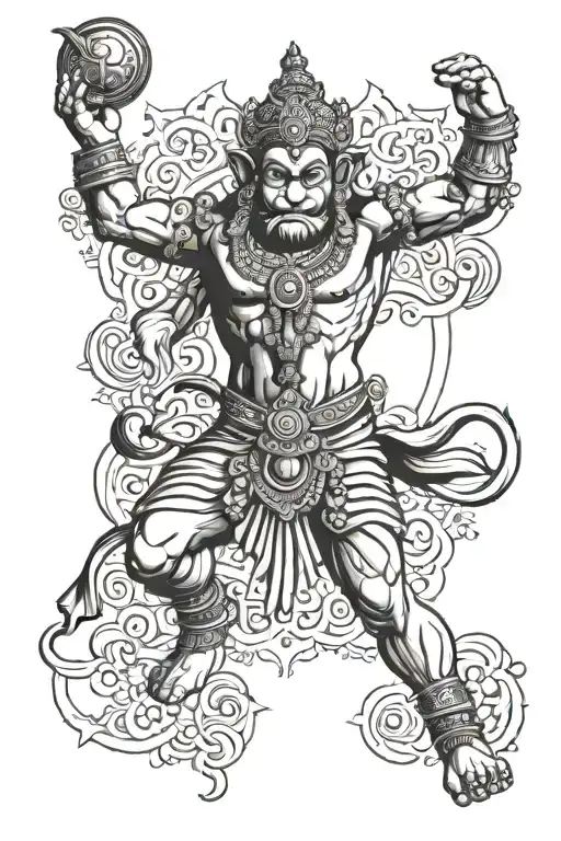Hanuman Standing Sun Rising