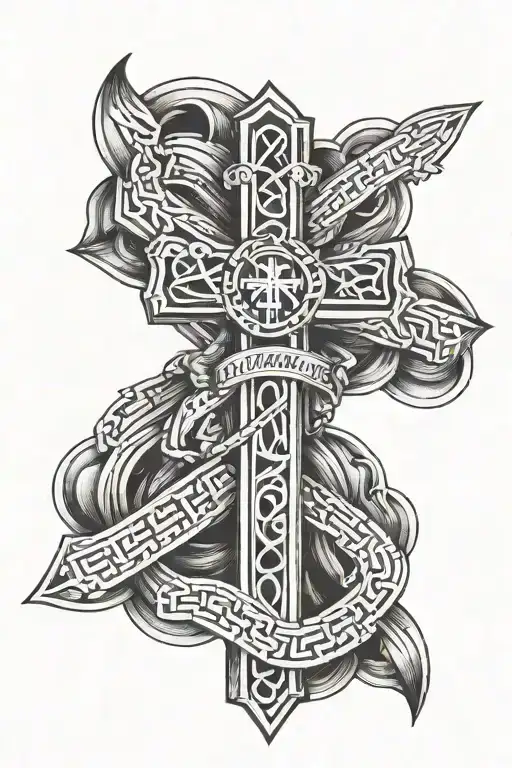 Cross With Roman Numeral Bands
