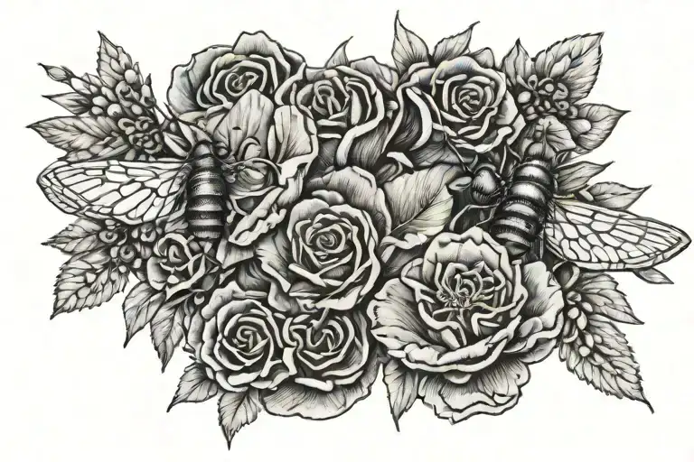 Two Revolvers With Roman Numeral Birthday And Honey Bees