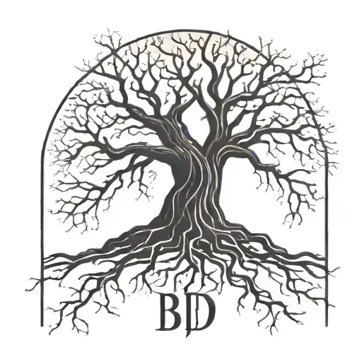 Tree With Roots Around Initials Brp Rdp
