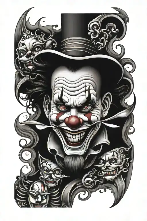 Clowns Full Black Sleeve Leg Sleeve