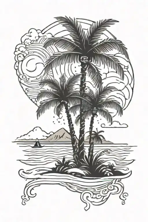 Beach With Palm Trees