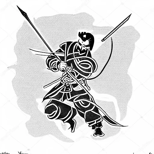 Wounded Samurai Defeating An Enemy