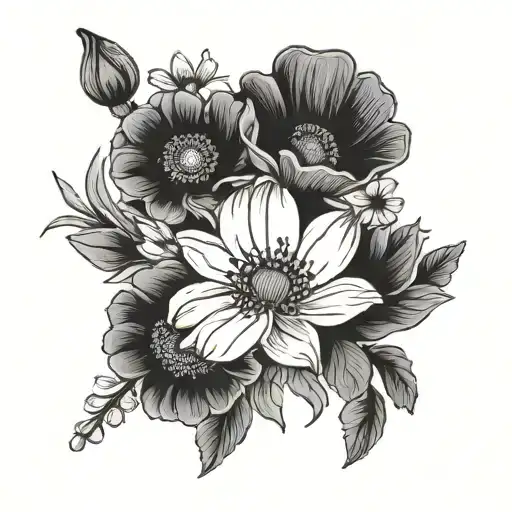 Flowers With Daisy And Poppy