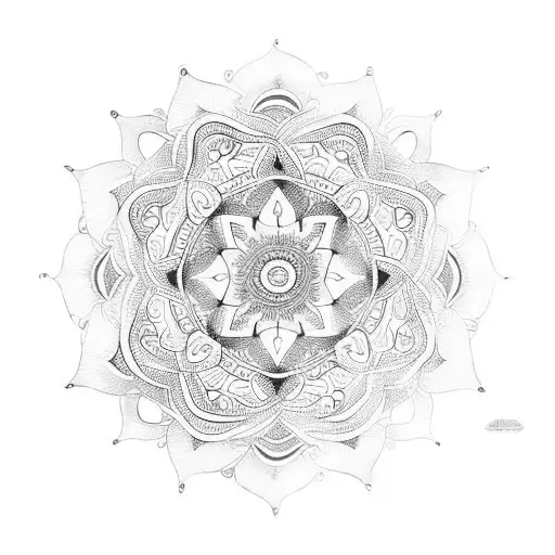 An Intricate Mandala Design Incorporating Ocean Waves