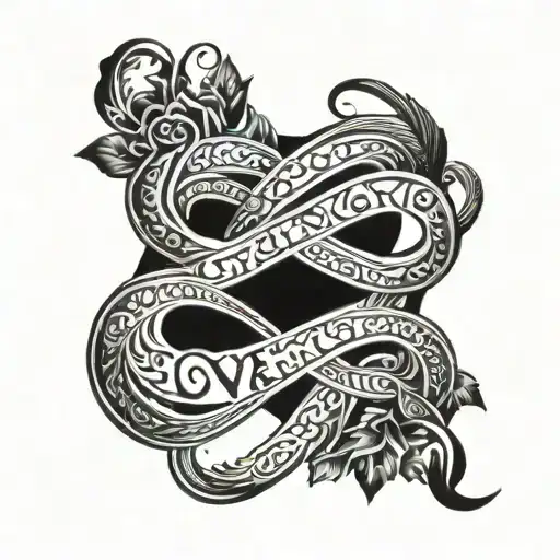 Infinity Sign With The Inscription Love Family Portrait