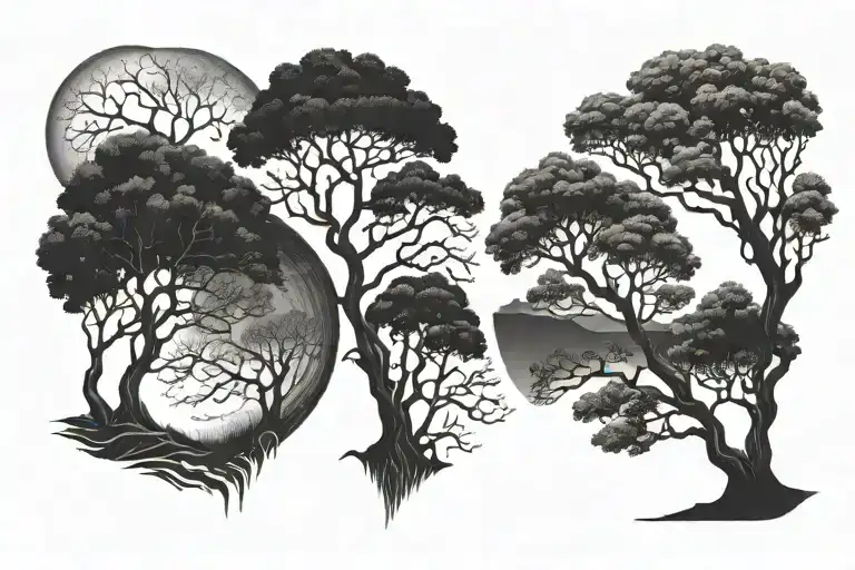 3 Image Sequence Of Tree Growing