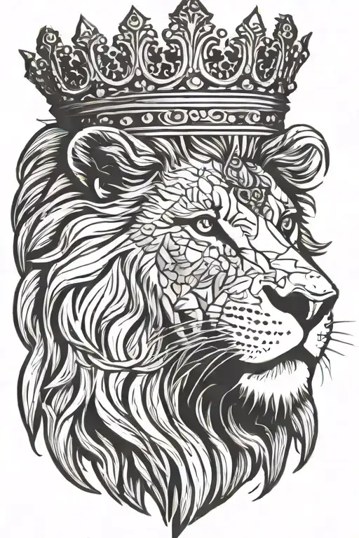 Lion With King Crown