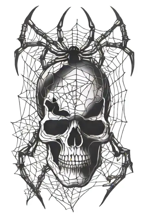 Skull Spider W Web