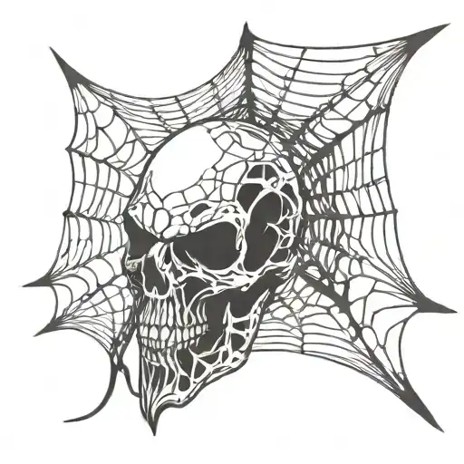 Skull Spider On A Side Of A Web