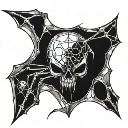 A Spider With A Skull On A Side Of A Web