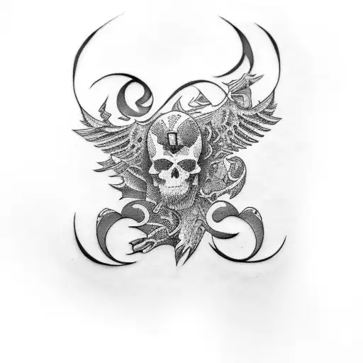 Rock Music Inspired Tattoo With A Blackwork Style