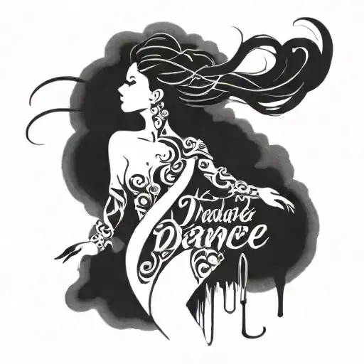 Word 'Dance' That Transforms Into Woman Silouette