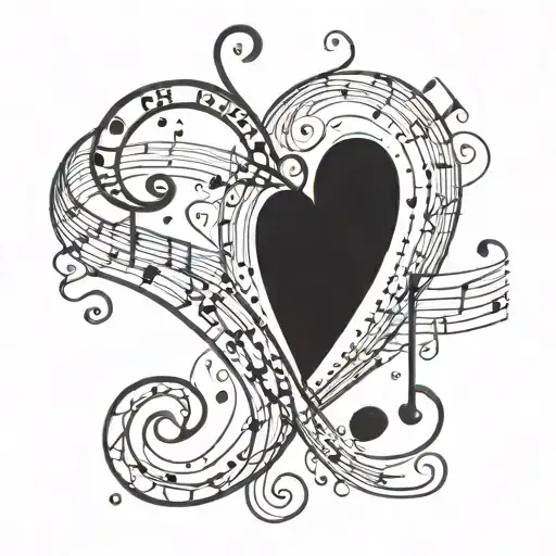 A Celestial Music Note Intertwined With A Heart Symbolizing Love For Music And Passion For Life