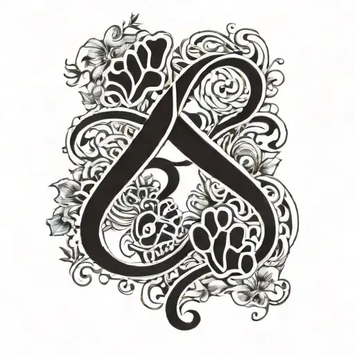 An Infinity Symbol Intertwined With Two Paw Prints And The Names Lady And Nyla