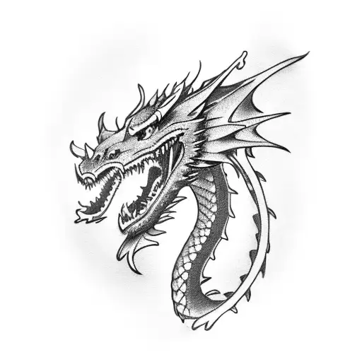 Dragon Head On A Girl