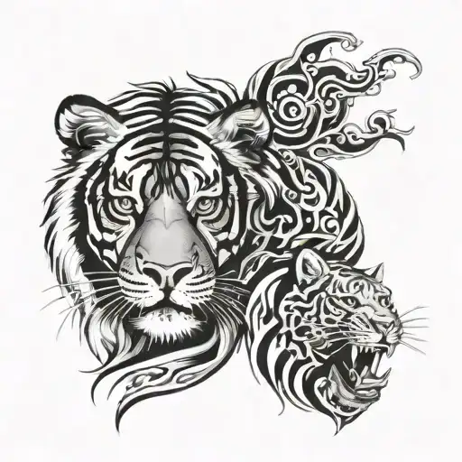 Tiger And Lion Head