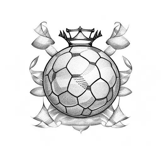 Football Ball With A Crown