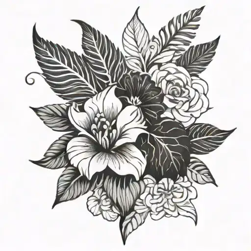 Black Work With White Pattern