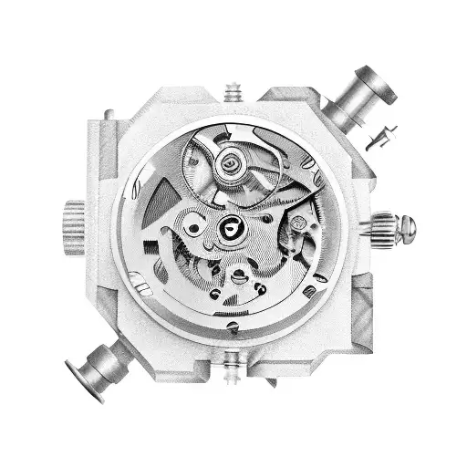 A Mechanical Watch Mechanism Integrated With A Car Engine