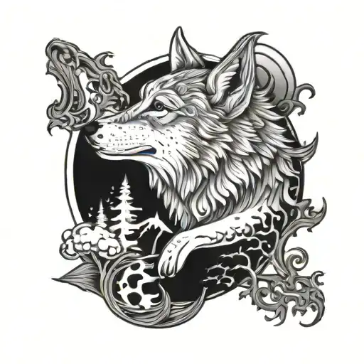 The Proud Wolf And The Moon